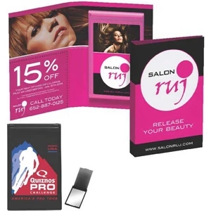 Single Booklet - 5.5" W X 3.875" H - Fully Customized Booklet With Mirror