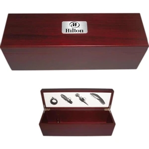 Wine Box Set With Combo Pourer/stopper, Drip Ring And Corkscrew With Bottle Opener