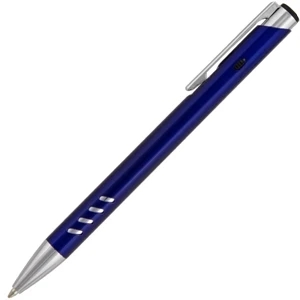 Solana - Blue - Ballpoint Click Pen With Aluminum Barrel And Sleek Finish