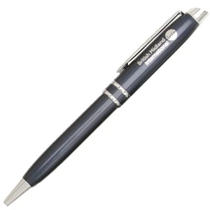 Aspen (tm) - Blue - Ballpoint Pen With Twist Action Mechanism And Brass Barrel