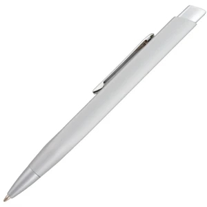 Capitola - Silver - Ballpoint Click Pen With Aluminum Metal Barrel. Tri-edge Design With Sleek Satin Fin