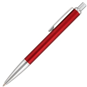 Camden - Red - Ballpoint Pen With Aluminum Metal Barrel, Chic Finish And Chrome Accents
