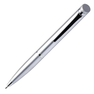 Breckenridge - Silver - Twist Action Ballpoint Pen With Slant Top And Gloss Finish