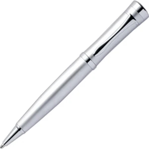 Larkspur - Silver - Ballpoint Pen With Twist Action Mechanism And Carbon Fiber Barrel