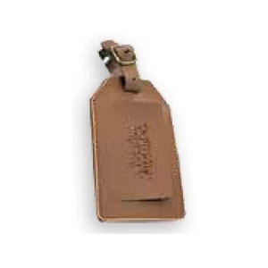 Concord - English Tan - Leather Luggage Tag With Shiny Silver Hardware And Covered I.d. Window