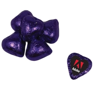 Chocolate Dude - Chocolate Hearts. Chocolate Hearts Candy With Four Color Process Decal On Wrapper