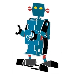 Spot Color - Wind Up Jigsaw Puzzle In The Shape Of A Robot. Available In April