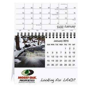 Waterways - Tent Desk Calendar With Cover Sheet, Calendar Sheet And Easel Black
