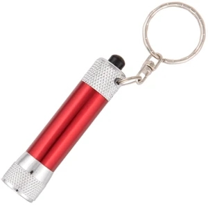 Red - Shinny Metallic Finish Key Chain Flashlight With 3 Bright Led Lights