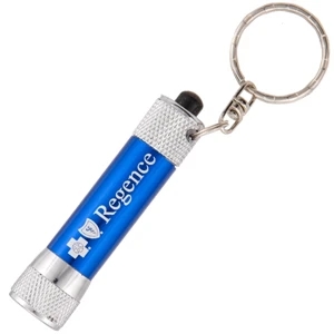 Blue - Shinny Metallic Finish Key Chain Flashlight With 3 Bright Led Lights