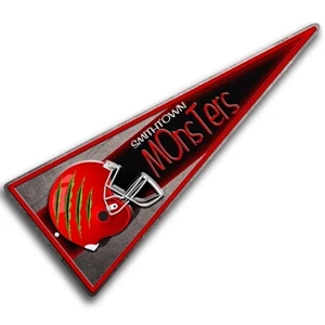 Custom Embossed Aluminum Pennant Sign (9" X 22"). Includes 4 Color Process