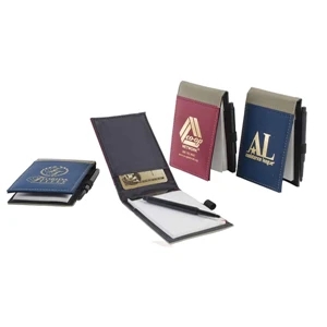 Sportnote - Vinyl Notebook And Pen, Fully Lined In Black Microfiber. Imported