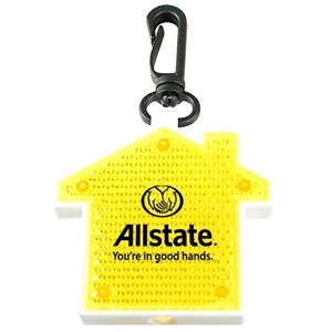 Digital Full Color Process - House Shaped Reflector With Clip And Led Light On Side
