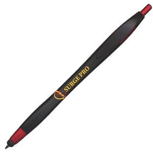 Kontour Stylus (tm) - 1 Color Imprint - Red - Black - Retractable Ballpoint Pen Hidden Inside The Stylus