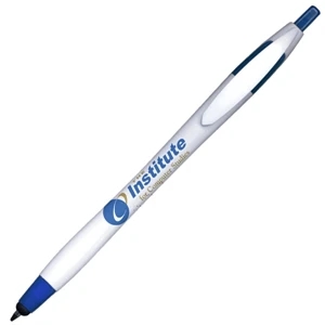 Kontour Stylus (tm) - 1 Color Imprint - Blue - White - Retractable Ballpoint Pen Hidden Inside The Stylus