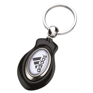Orion Duo N-dome (tm) - Black - Key Tag In Bold Metal And Molded Design. 3 1/8" X 1 3/8"