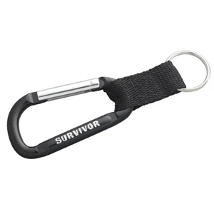 Everest N-dome (tm) - Black - Full Color N-dome High Grade Carabiner With Sturdy Woven Strap. 5" X 1 5/8"