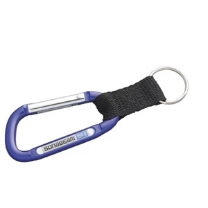 Everest N-dome (tm) - Blue - Full Color N-dome High Grade Carabiner With Sturdy Woven Strap. 5" X 1 5/8"