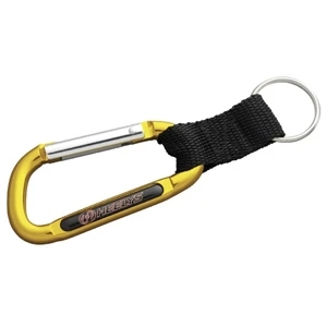 Everest N-dome (tm) - Gold - Full Color N-dome High Grade Carabiner With Sturdy Woven Strap. 5" X 1 5/8"