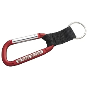 Everest N-dome (tm) - Red - Full Color N-dome High Grade Carabiner With Sturdy Woven Strap. 5" X 1 5/8"