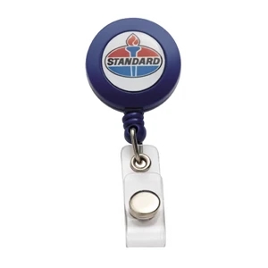 N-dome(tm) - Blue - Badge Holder With 32" Retractable Cord. Full Color N-dome (tm)1 3/4" X 3 1/4"