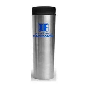 16 Oz. Stainless Steel Tumbler With Black Plastic Lining & Twist-close Lid