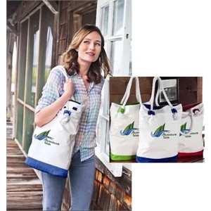 Castaway Tote (tm) - Colorfusion (tm) Transfer - Tote With Nautical Accents And Cotton Rope Handles
