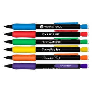 Mechanical Pencil - Mechanical Pencil With Black Barrel And Colored Trim. Refillable