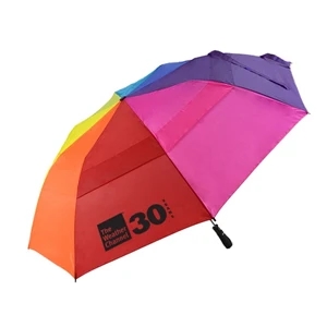 Rainbow Automatic Open Golf Umbrella With Wind Resistant Design, 22" Folded; 58" Arc