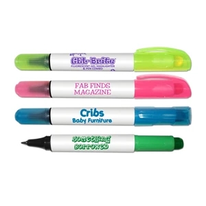 Gel-escent (r) - Fluorescent Gel Highlighter And Black Ball Point Pen Combo