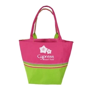 Tag Trends (tm) - Screen Imprint - Cape Cod Tote Bag--soft Rolled Handles, Structured Bottom With Ribbon Detail