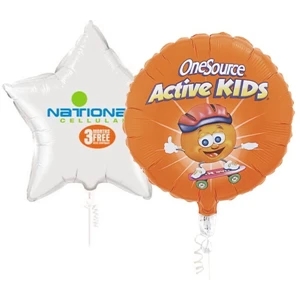 Qualatex (r) - 1 Color Spot Print/one Or Two Sides - 20" Round Or Star Microfoil (r) Balloon, Large Quantity Orders