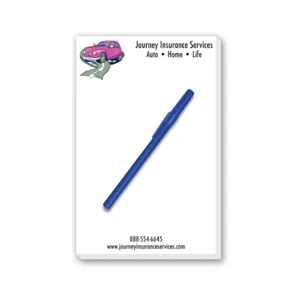 Pen And Scratch Pad With 50 Sheets, 5 3/8" X 8 3/8" Full Color Scratch Pad