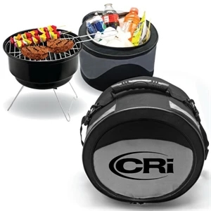 2-tone 10.5" Diameter Grill And Cooler Is Perfect For Camping, Parties, And Picnics
