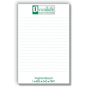 50 Sheets - Scratch Pad With 25, 50 Or 100 Sheets, 5 3/8" X 8 3/8" 1-4 Color Imprint