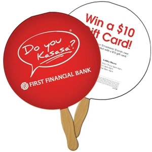 Round Sandwiched Hand Fan Full Color