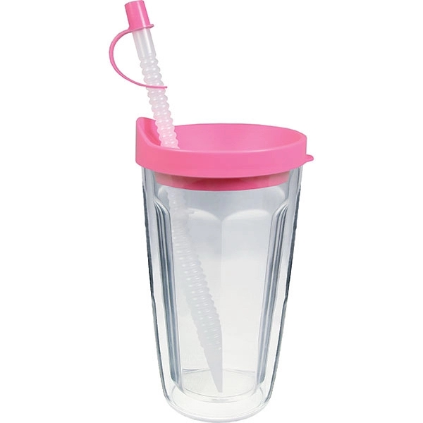 Thermal Double Wall Travel Tumbler w/ Lid & Straw - Thermal Double Wall Travel Tumbler w/ Lid & Straw - Image 4 of 28
