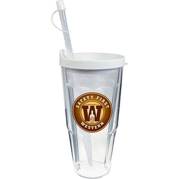 Thermal Double Wall Travel Tumbler w/ Lid & Straw - Decal - Thermal Double Wall Travel Tumbler w/ Lid & Straw - Decal - Image 10 of 10