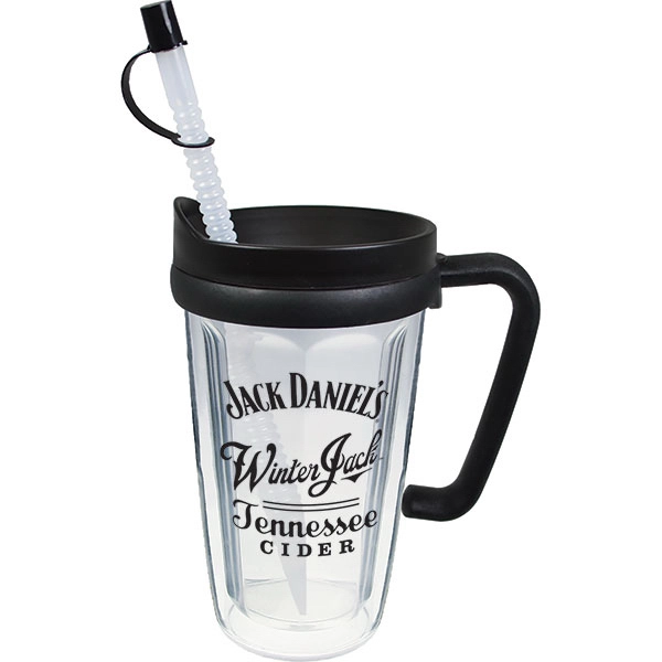 Thermal Double Wall Travel Mug with Lid and Handle