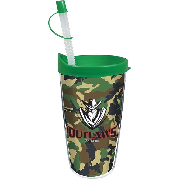 Thermal Travel Tumbler w/ Lid & Straw - White Printed Insert - Thermal Travel Tumbler w/ Lid & Straw - White Printed Insert - Image 9 of 10