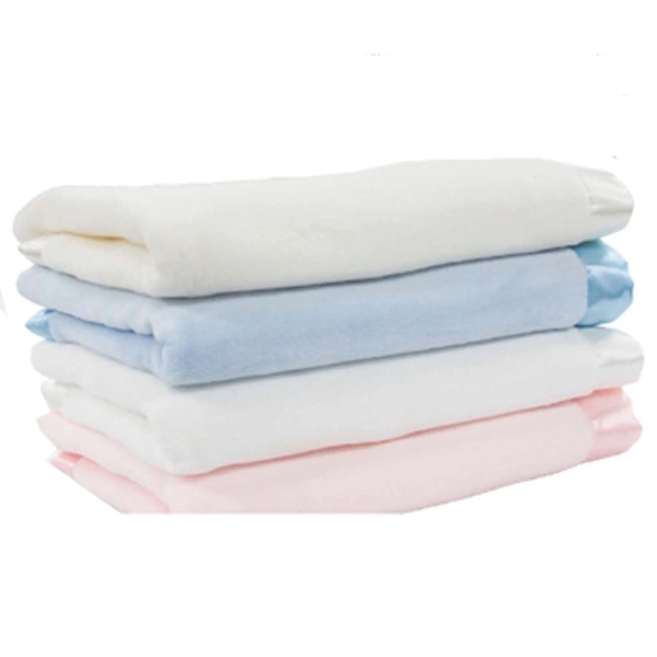 Satin Trim Tahoe Microfleece Baby Blanket - Satin Trim Tahoe Microfleece Baby Blanket - Image 1 of 1