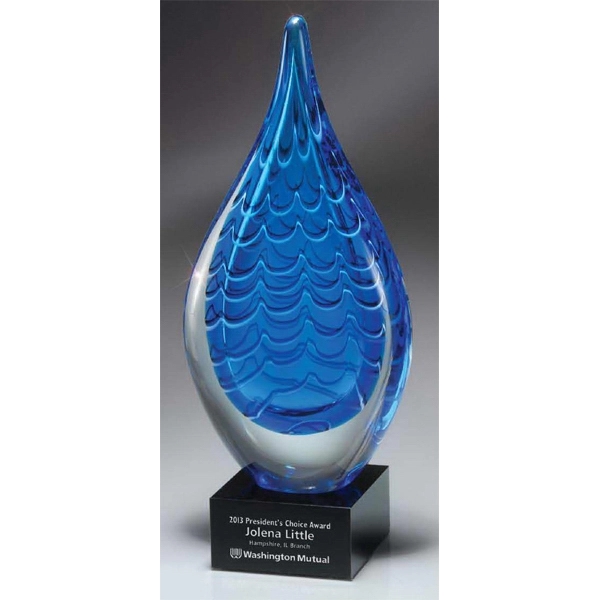Indigo Stream Art Glass Award - Large