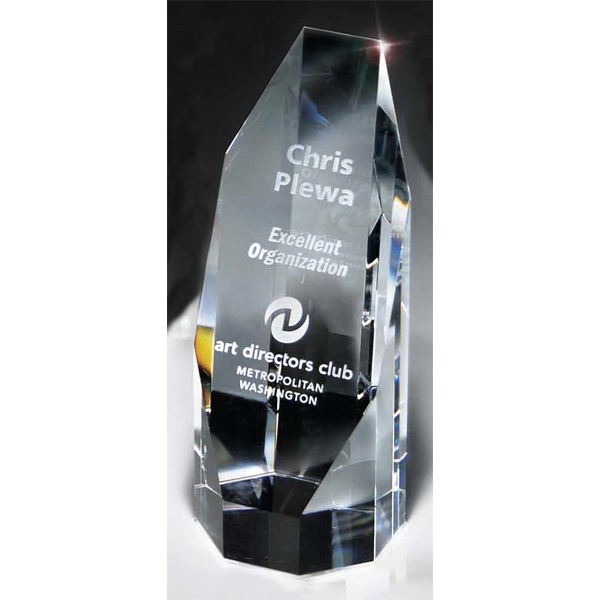 Optic Crystal Octagon Tower Award - Medium - Optic Crystal Octagon Tower Award - Medium - Image 2 of 2