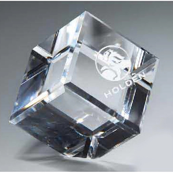 Optic Clear Crystal Cube - Small