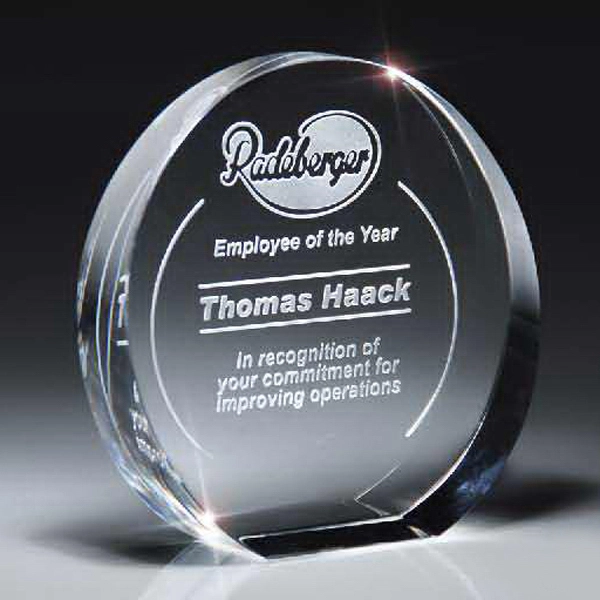 Optic Crystal Circular Wedge Award, Medium - Optic Crystal Circular Wedge Award, Medium - Image 0 of 0