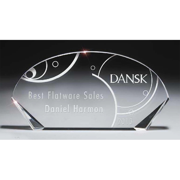 Optic Crystal Arched Wedge Award