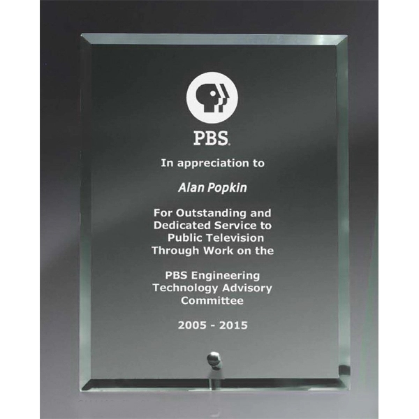 Premium Standing Jade Glass Tablet Award - Large