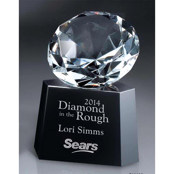 Optic Crystal Diamond on Black Glass Base
