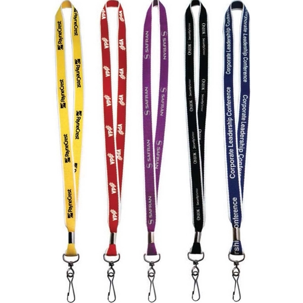 1" White Border Silk Screen Lanyard