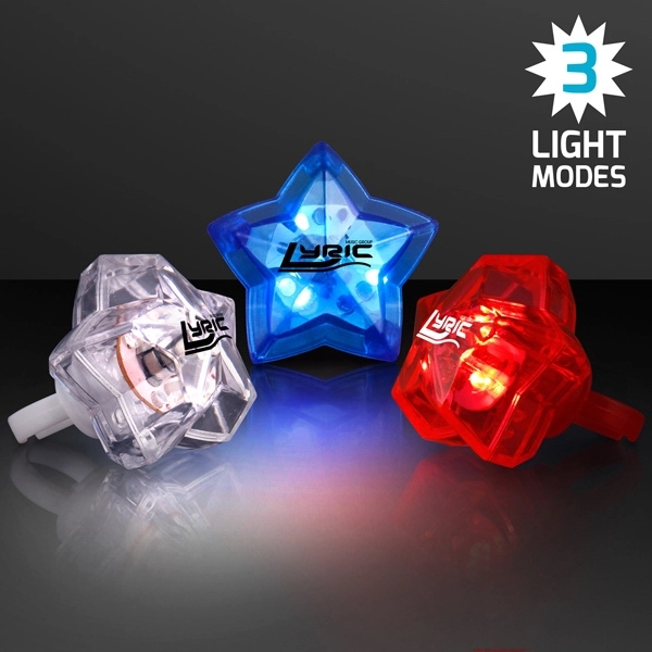 LED Assorted Red, White & Blue Star Bling Rings - LED Assorted Red, White & Blue Star Bling Rings - Image 0 of 0